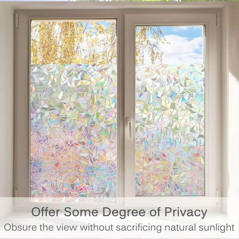 WXSHSH Fenster-Sichtschutzfolie Regenbogen 3D Vinyl, statisch haftend, Anti-UV, B: 100 cm, H: 30 cm - Bild 2