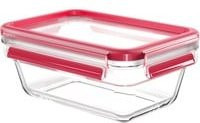 Emsa CLIP & CLOSE Glas-Frischhaltedose, transparent/rot, 0,85 Liter - Bild 1