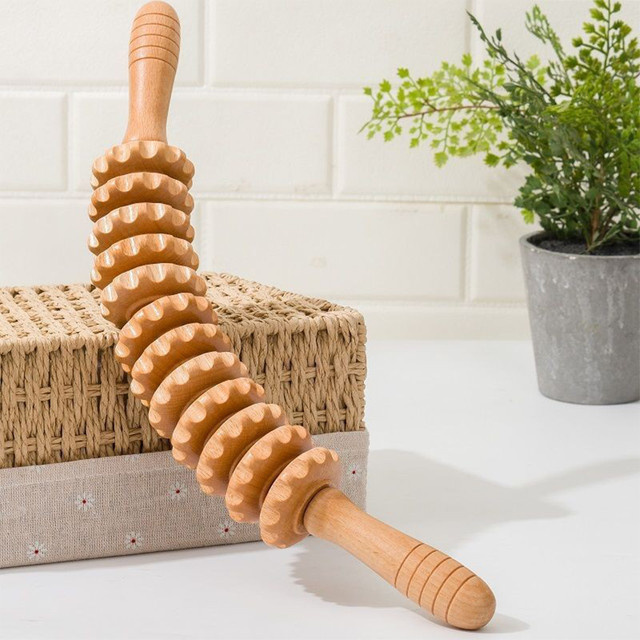 YUERCO Massagehammer aus Holz, 12-Rad-Massagegerät, Unisex - Bild 1