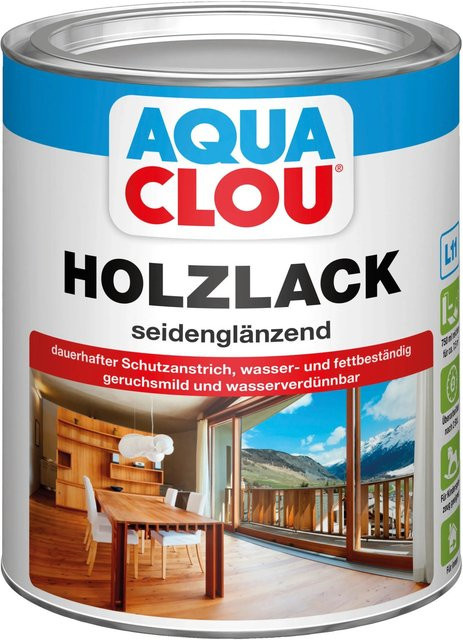 Clou Aqua Clou Holzlack Transparent seidenglänzend wasserbasiert 750 ml - Bild 1