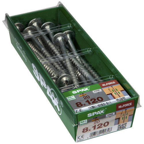 Spax Tellerkopfschraube Torx aus Stahl in Silber, 20 Stück, Durchmesser: 8 mm, Länge: 120 mm - Bild 4