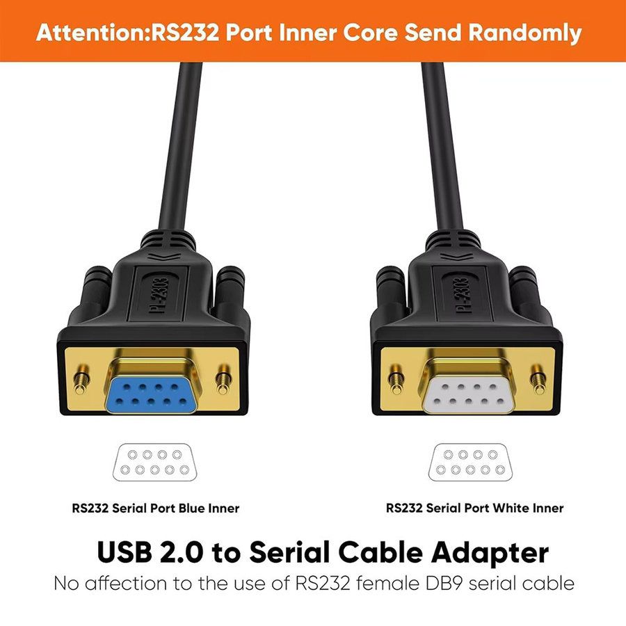 CableCreation USB-auf-RS232-Adapter mit PL2303-Chipsatz, USB 2.0 auf serielles DB9-Konverterkabel, Schwarz - Bild 3