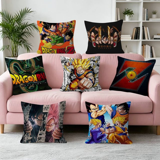 Dragon Ball Anime Super Saiyan Goku Dekorativer Kissenbezug, quadratisch, Mehrfarbig, Breite: 30 cm, Höhe: 30 cm - Bild 1