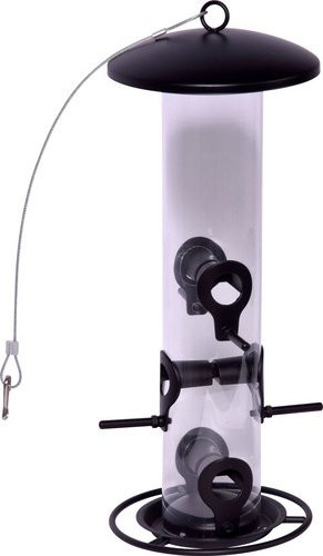 Dobbar Futtersäule aus Metall mit 6 Futterplätzen in Schwarz - Bild 1