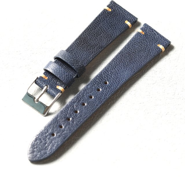 Raystray Uhrenarmband Ziegenleder, blau, Vintage - Bild 1
