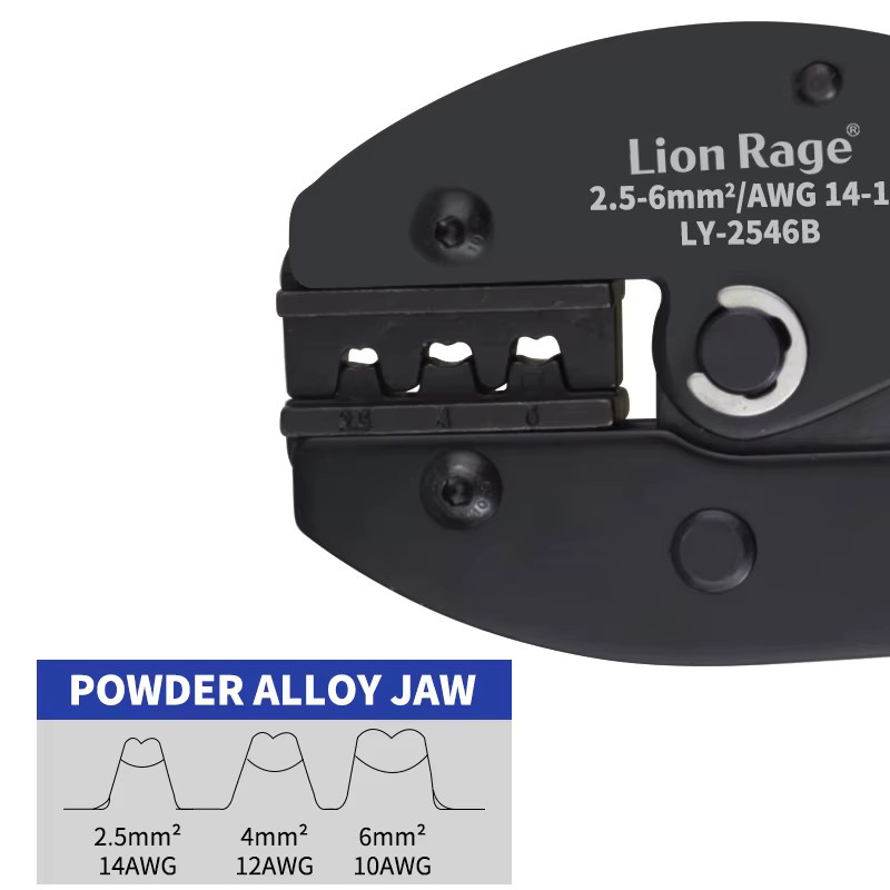 Lion Rage MC4 Crimpzange LY-2546B für Solar-Photovoltaik-Steckverbinder 2,5/4/6 mm² 2 AWG–14 AWG - Bild 3