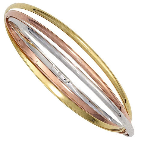 Colfem Armreif, 925 Silber, tricolor vergoldet, Unisex - Bild 1