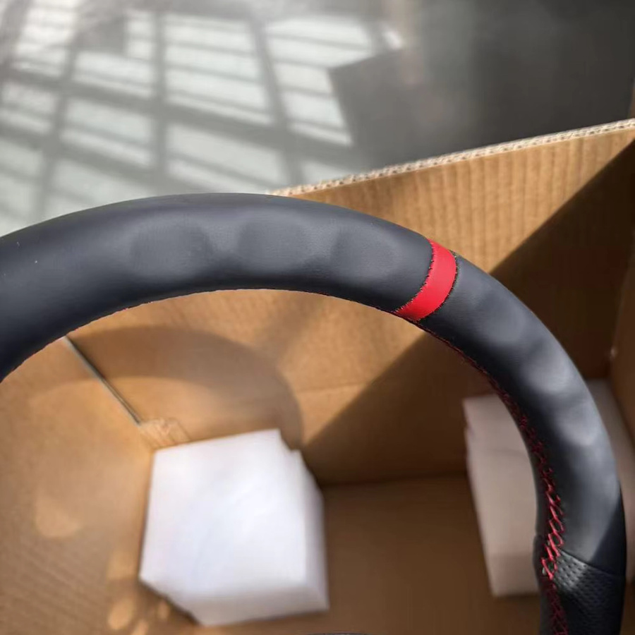 VAGMEB Halb perforiertes Echtleder-Lenkrad für VW Golf MK7 MK7.5 GTI GTD GTE und Tiguan in Schwarz oder Weiß - Bild 3