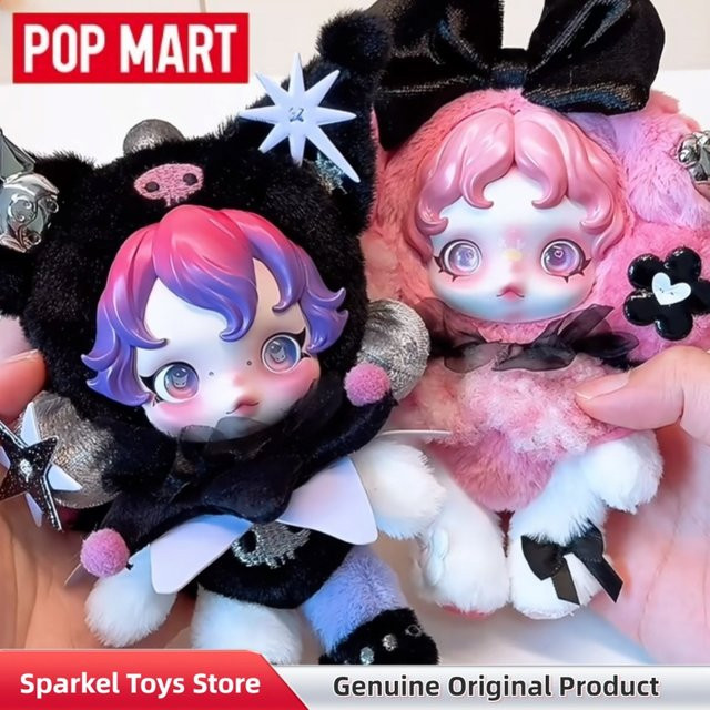 POPMART Skullpanda My Melody Kuromi Serie, Vinyl-Plüsch-Anhänger, Blind Box - Bild 1