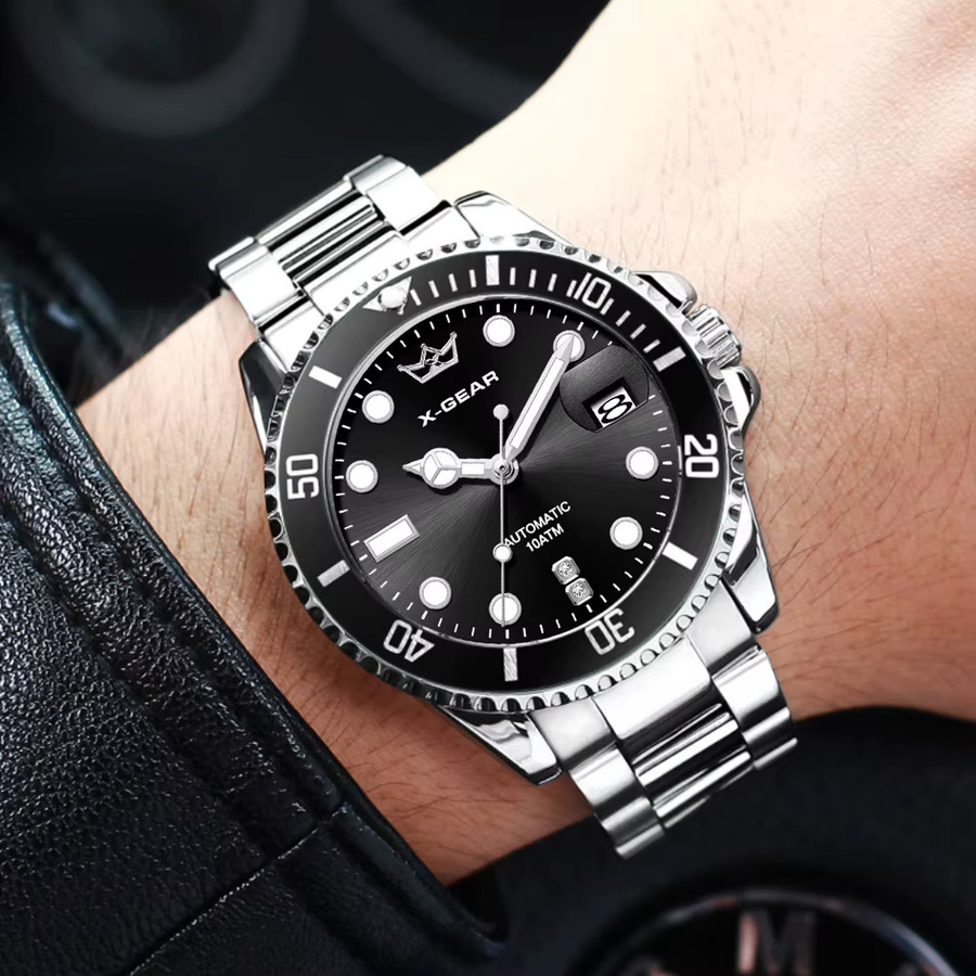 X-GEAR Armbanduhr Edelstahl, Schwarz, Analoguhr, Datum, Herren - Bild 5