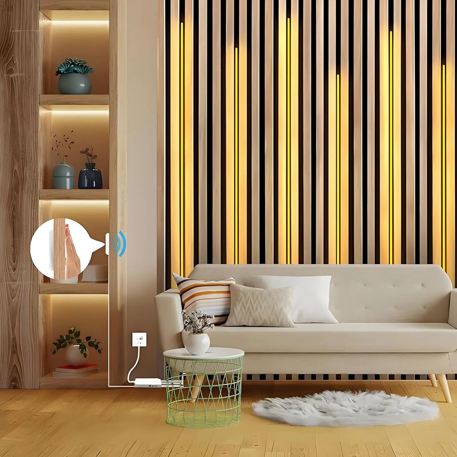 AIMENGTE COB LED Streifen Licht Set mit dimmbarer Touch Sensor Schalter, integrierte Beleuchtung in Weiß, DC12V, für Schrank und Unterschrank - Bild 2