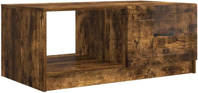 vidaXL Couchtisch aus Holzwerkstoff in Geräucherte Eiche, modern und rechteckig, B/T/H: 90 x 50 x 37 cm - Bild 1