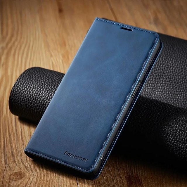 Lederhülle Geldbörse für Samsung Galaxy S25 S24 S23 S22 S21 S20 FE Ultra Plus S10 A16 A15 A14 A56 A55 A54 A53 A52s 5G Klapphülle in Blau - Bild 1