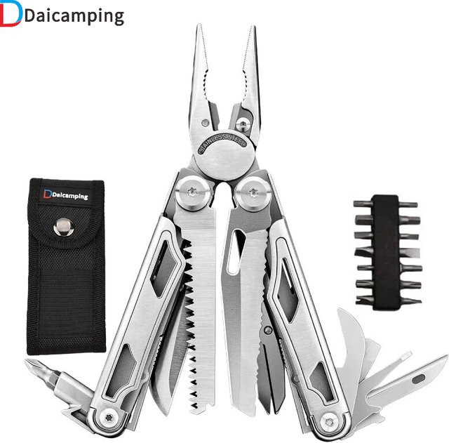 Daicamping DL1 DL10 Multifunktionales EDC Multitool aus Edelstahl in Silber mit Zange und Klinge - Bild 1