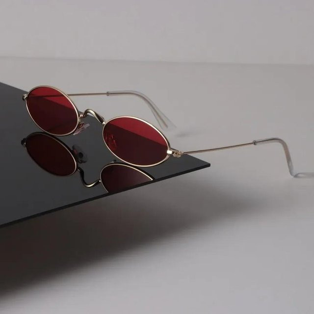 Sonnenbrille Quadratisch, Metall, Vollrand, Unisex, Schwarz, Rot - Bild 1