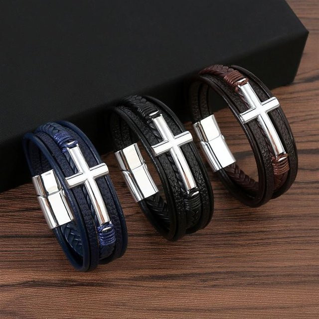 Jiayiqi Armband, Leder, Mehrfarbig, Herren - Bild 1
