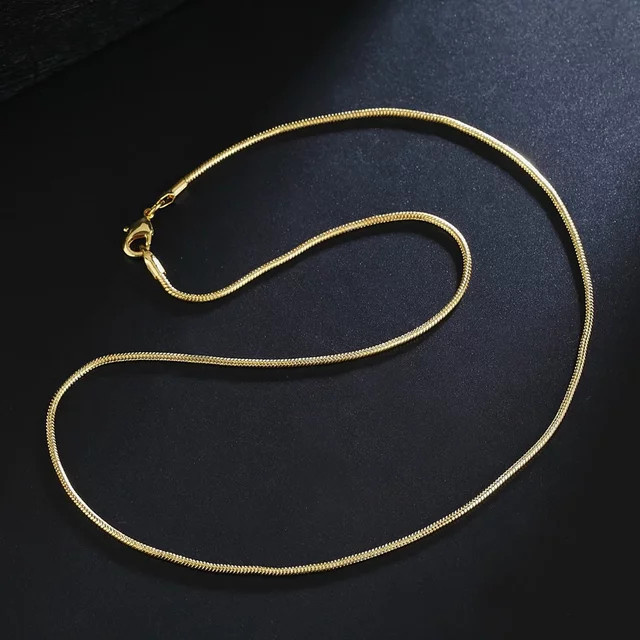 URMYLADY Schlangenkette 925 Silber, Gold Farbe, Unisex - Bild 1