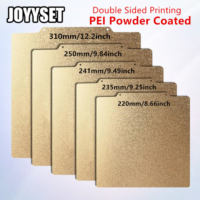 JOYYSET Doppelseitige PEI-Bauplatte mit Federstahl und PEI-Textur für FDM-3D-Drucker, B/B: 235 x 235 cm und 220 x 220 cm, kompatibel mit Bambulab P1S, K1C, Ender 3, CR20 und Prusa MK4 - Bild 1