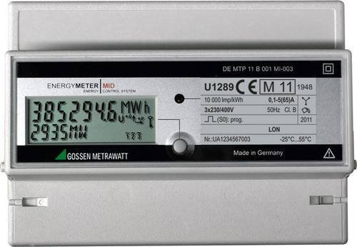 Gossen Metrawatt U1289-V014 Digitaler Drehstromzähler 65A in Grau, MID-konform - Bild 1