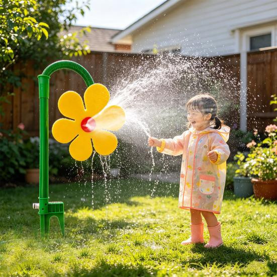 Crazy Daisy Rasensprenger Tanzende Sonnenblume in Gelb mit 360-Grad-Drehung - Bild 4