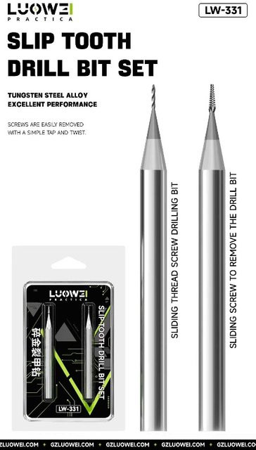 LUOWEI LW-331 Telefon-Reparatur Set Schraubenausdreher aus Legierung in Silber, 2,35 mm Extraktionswerkzeug für Schiebebohrer - Bild 1
