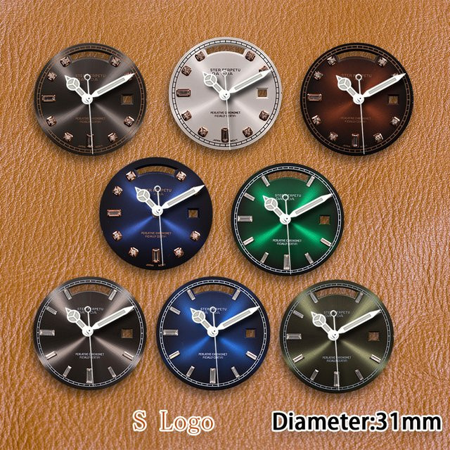 CHUNMAO Zifferblatt, Kristall- oder Diamantzifferblatt mit Farbverlauf, 31 mm, für 8285 Uhrwerk - Bild 1