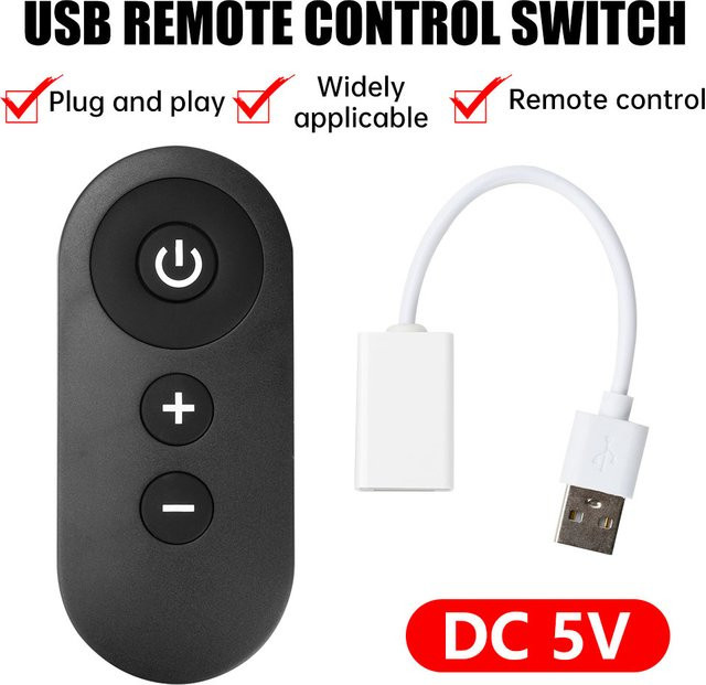 Aideepen DC 5V USB RF Fernschalter in Schwarz – Kabelloses Modul als LED-Streifen-Dimmer und Lüftergeschwindigkeitsregler für deine DIY-Beleuchtungssteuerung - Bild 1