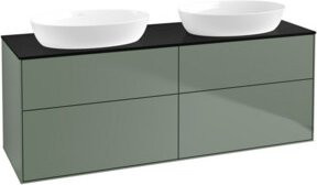 V&B Waschtischunterschrank Finion mit Wandbeleuchtung, Blau lackiert, B/T: 160 x 50,1 cm - Bild 1