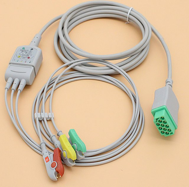 GE Marquette ECG EKG Stammkabel und Leitungsdraht für Dash PRO, Eagle und Solar Systeme in Weiß und Grau - Bild 1