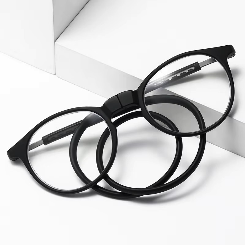 DiMaLong Lesebrille, Rund, TR90, Vollrand, Schwarz - Bild 2