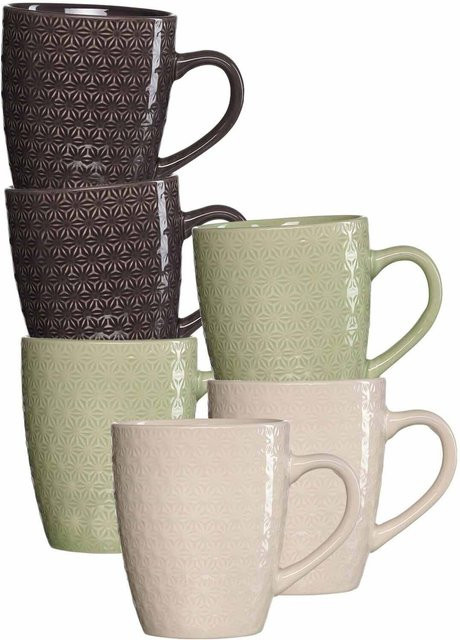 Ritzenhoff & Breker Henkelbecher Floris Keramik Becher Multicolour 6er Set mit 350 ml - Bild 1