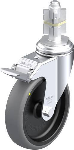 Blickle Lenkrolle LKRA-TPA 126G-11-FI-ELS-E15 mit Feststeller, Rad-Durchmesser: 125 mm, Tragfähigkeit: 80 kg, Schwarz-Grau - Bild 1