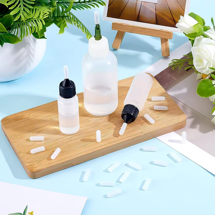 50 Stück Silikon-Schutzkappen für Klebstoff-Dosierspritzen, transparente Luftdichte Anti-Verstopfungs-Spritzenabdeckung für professionelle Laboranwendungen - Bild 4