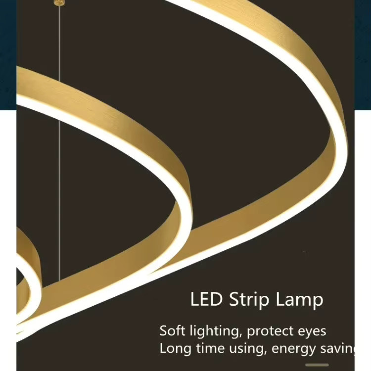 Moderne Pendelleuchte TAONUANSHU in Gold/Messing für dein Wohnzimmer - Bild 3