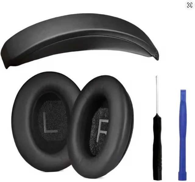 Ersatz Ohrkissen und Stirnband Set für Bose QuietComfort 45 und QC35 Kopfhörer in Schwarz und Blau - Bild 1