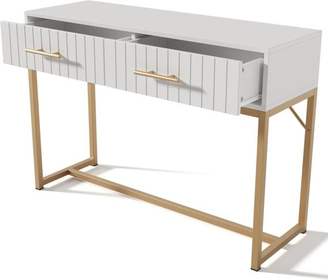okwish Kommode mit 2 Schubladen für das Schlafzimmer in Weiß, B/T/H: 100 x 45 x 75 cm - Bild 1