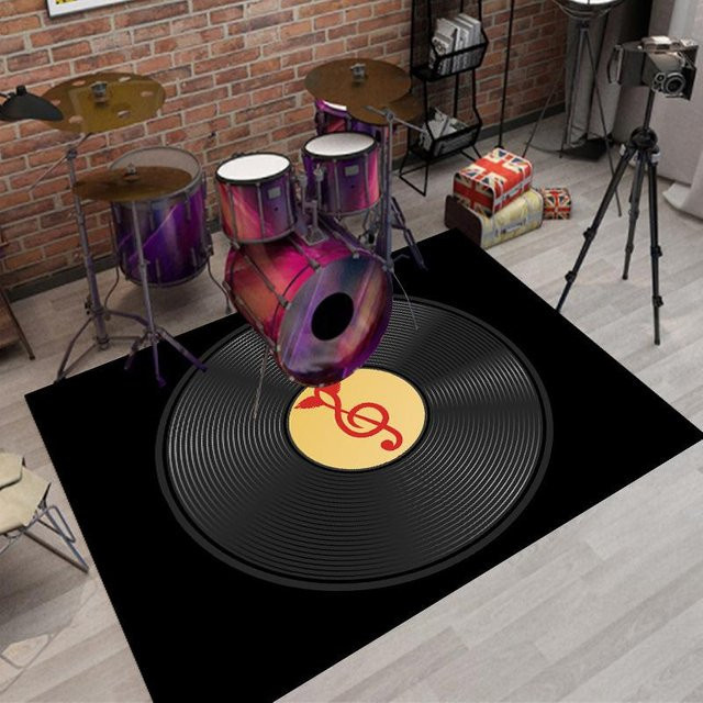 Karpetti Schlagzeugteppich für E-Drums und Jazz-Schlagzeug zur Schalldämmung, Schwarz, B/T: 120 x 160 cm - Bild 1