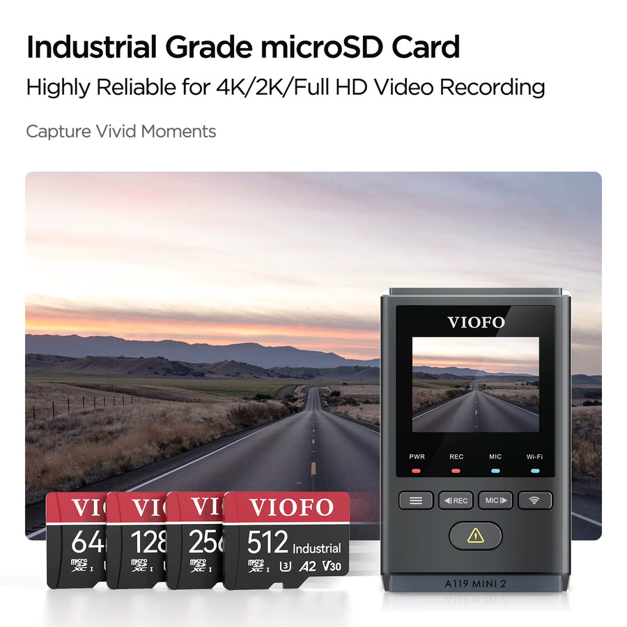 VIOFO Industrielle MicroSD-Speicherkarte U3 A2 V30 mit Adapter - Bild 4