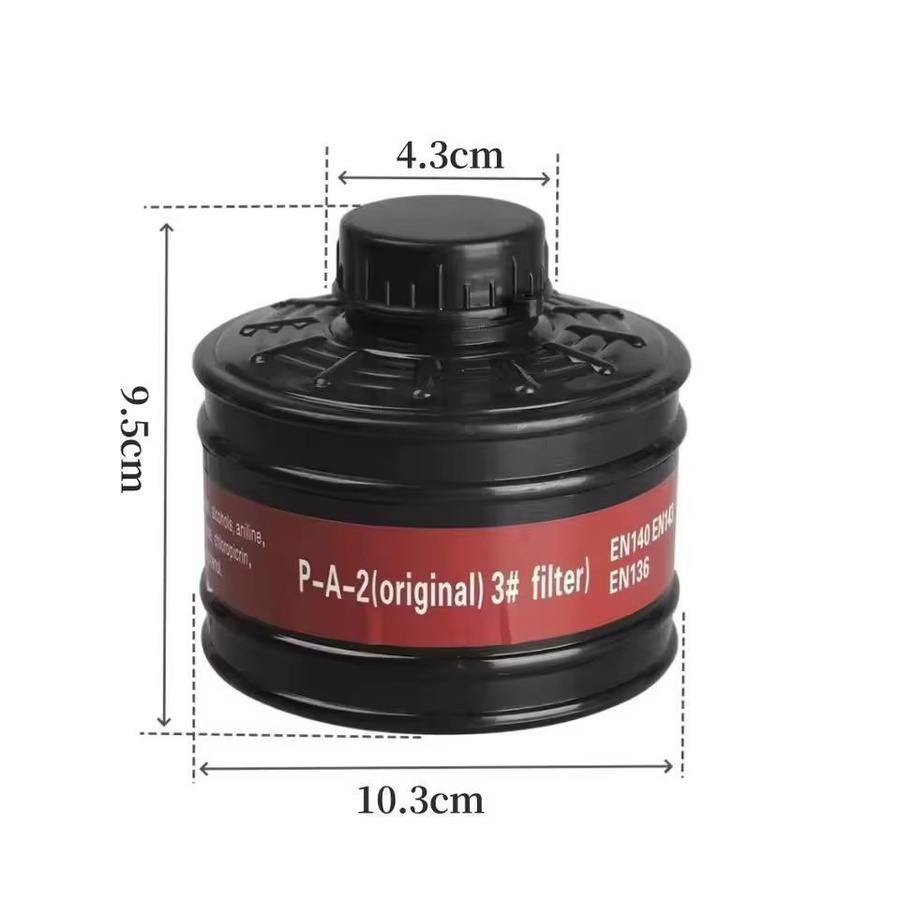 SZYSF Gasmaskenfilter Atemschutzkanister in Schwarz mit 40 mm Anschluss für chemische Atemschutzmasken - Bild 3