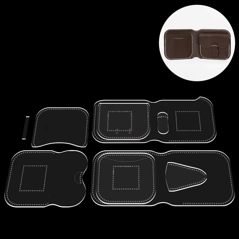 YOMDID 9-teiliges Set handgefertigte Leder-Geldbörsen DIY-Vorlagen aus Acryl für Münzbeutel und Geldklammern - Bild 2