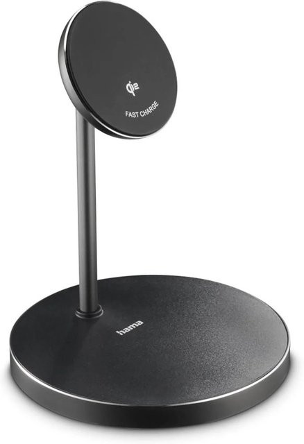 Hama Qi2 Kabelloses Ladegerät Induktive Ladestation 15 W Schwarz Anthrazit mit USB-C - Bild 1