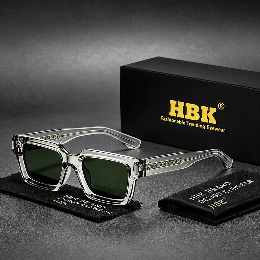 HBK Sonnenbrille Eckig, Herren, Vollrand, Kunststoff, transparent - Bild 1