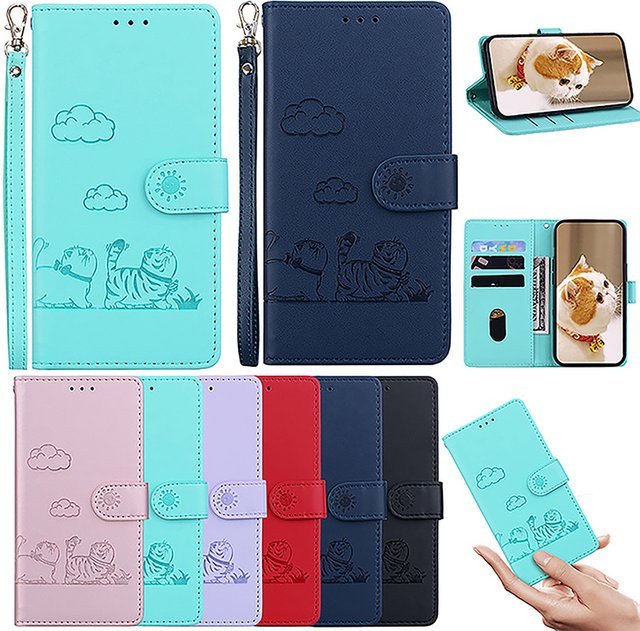 Leder-Brieftasche Schutzhülle für Xiaomi 11T 12 12T 13 13T 14 14T 15 15T Pro 15 Ultra 11 Lite 4G 5G mit Kartensteckplätzen in Blau - Bild 1
