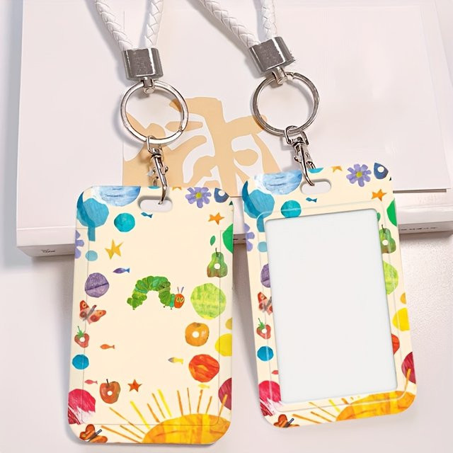Staion 2D-Kartenhalter-Lanyard im Caterpillar-Design aus Kunststoff, mehrfarbig - Bild 1