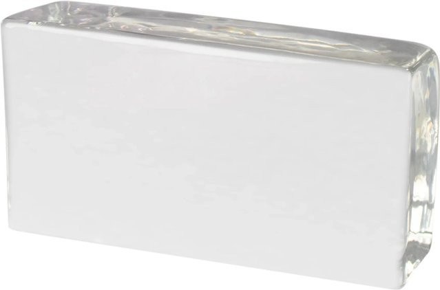 Glasbaustein Crystal Collection Fuchs Design, 1-seitig satiniert, transparent/weiß, B: 20 cm, H: 10 cm, T: 5 cm - Bild 1
