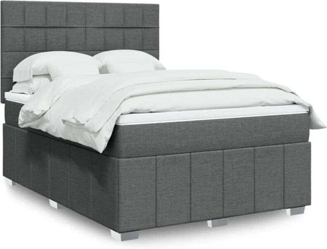 Boxspringbett mit Matratze von vidaxl in Grau aus Stoff, B/T/H: 140 x 190 cm - Bild 1