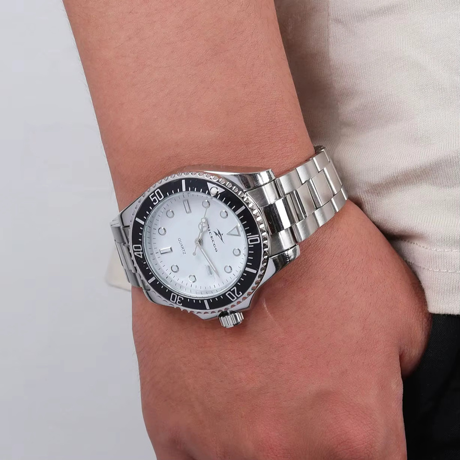 RICECGO Armbanduhr Quarz, Edelstahl, Schwarz, Herren, Datum - Bild 2