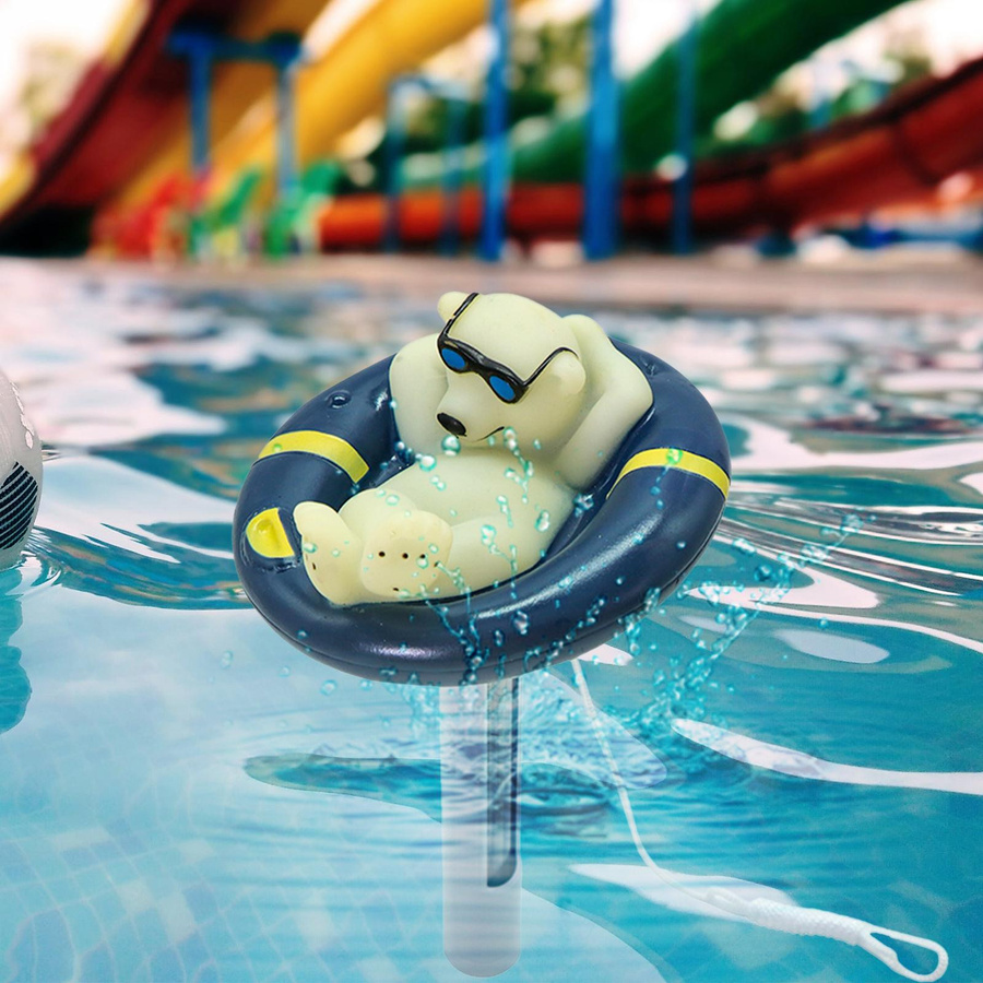 Neoglint Schwimmendes Pool-Thermometer in buntem Eisbär-Design für Schwimmbäder, Spas, Whirlpools und Aquarien - Bild 4