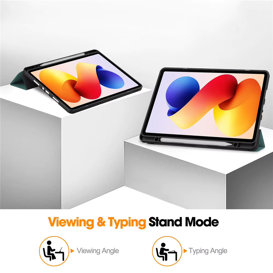 Xiaomi Redmi Pad 2 Pro 12,1 Zoll Tablet-Hülle aus PU-Leder mit Stifthalter und Standfunktion in Grau und Grün - Bild 3