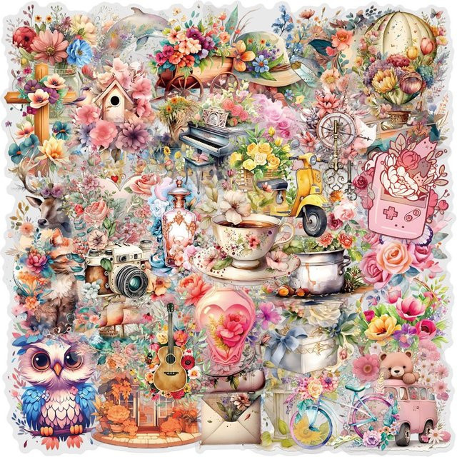 57-teiliges wasserdichtes Aufkleberset Reiseneinzufügen von Anime Worlds Store in Transparent und Multicolour aus PET - Bild 1